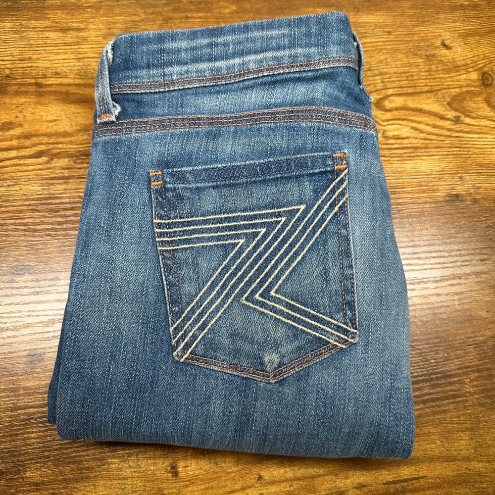 7 For All Mankind Blue Wide Leg Jeans